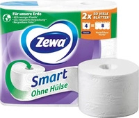 Zewa Toilettenpapier Smart, ohne H&uuml;lse, 3-lagig, Tissue, 300 Blatt, 4 Rollen