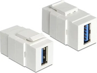 DeLock Keystone-Modul 86319, wei&szlig;, USB-A 3.0, f&uuml;r USB-A-Kabel, Kunststoff