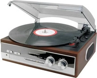 Soundmaster Plattenspieler PL186H, Riemenantrieb, manuell, mit Lautsprecher