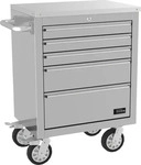 G&uuml;de Werkbank GW 5 INOX, silber, mit Rollen, mit 5 Schubladen, 67 x 91 x 49 cm