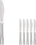 Gr&auml;we Tafelmesser Stralsund, Wellenschliff, 21 cm, Edelstahl 18/0, silber poliert, 6