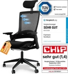 Ergotopia B&uuml;rostuhl NextBack, RGONB-S, schwarz, Stoff/Netz, mit Kopfst&uuml;tze,