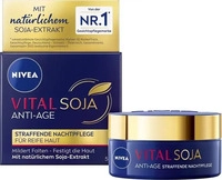 Nivea Nachtcreme Vital Soja Anti-Age Straffende Nachtpflege, gegen Falten, mit
