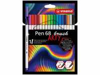 Stabilo Brush-Pen Pen 68 brush, ARTY, farbig sortiert, Pinselspitze flexibel, 18