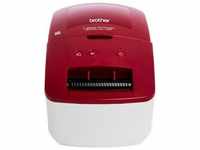 Brother Etikettendrucker P-touch QL 600R, rot, bis 59mm, Thermodirekt, USB