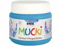 Kreul Fingerfarbe Mucki 23122 Funkel-Fingerfarbe, Diamanten blau, 150 ml,