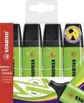 Stabilo Textmarker Boss Original, 4 St&uuml;ck, Strichbreite 2 - 5mm, im Etui, gr&uuml;n