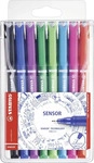 Stabilo Fineliner Sensor F, 189/8, Strichbreite 0,3 mm, farbig sortiert, 8...