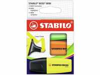 Stabilo Textmarker Boss MINI, 07/3-2-02, 2 - 5mm, farbig sortiert, im Etui, 3...