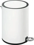 Wenko M&uuml;lleimer Monza Easy Close, wei&szlig;, Kosmetikeimer aus Metall, 3 Liter