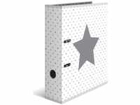 Herma Ordner 7192 Stars, Karton, A4, 7cm, weiß gepunktet mit Stern