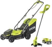 Ryobi Rasenm&auml;her RLM18X33B40 ONE+, Akku, 18V / 4 Ah, mit Akku, Ladeger&auml;t & Fangkorb