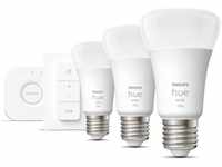 Philips LED-Lampe Hue White Starter-Kit E27, warmweiß, 10W (100W), dimmbar,