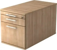 Hammerbacher Rollcontainer Solid, Holz, nussbaum, 2 Sch&uuml;be und...
