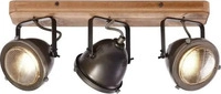 Brilliant Deckenstrahler Carmen Wood, GU10-Fassung, 3-flammig, braun, dreh- und