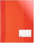 Durable Schnellhefter 2690-03, A4 &Uuml;berbreite, rot, aus PVC, Vorderdeckel transparent