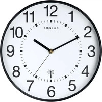 Unilux Wanduhr Maxi Wave, Kunststoff, analog, Funkuhr, &Oslash; 37,5 cm, schwarz