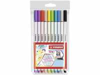 Stabilo Brush-Pen Pen 68 brush, 568/10-11, farbig sortiert, Pinselspitze...