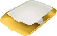 Leitz Briefablage 5259-00-19, Cosy, A4, gelb, stapelbar, Kunststoff, mit Organiser