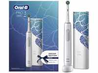 Oral-B Elektrische-Zahnbürste Pro 3 3500, weiß, Floral Design, 3 Putzmodi, 1