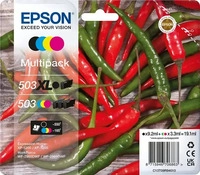 Epson Tinte 503 T09R940 Chilischoten, Multipack, schwarz XL, cyan, magenta, gelb