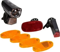 Fischer-MTS Fahrradlicht 85345, Front-/ R&uuml;cklicht Set, LED, 12 Lux, Batterie
