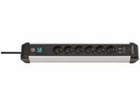 Brennenstuhl Steckdosenleiste Premium-Alu-Line 3m, 6-fach, 2x USB, Schalter, schwarz