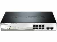 D-Link Switch Smart+ DGS-1210-10P/E, 8-port, 1 Gbit/s, 8x PoE+, 2x SFP, managed
