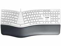 CHERRY Tastatur KC 4500 ERGO, JK-4500DE-0, mit Handballenauflage, weiß, USB