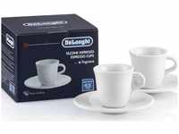 DeLonghi Espressotassen DLSC308 weiß, Porzellan, 2 Tassen mit Untertassen, Set