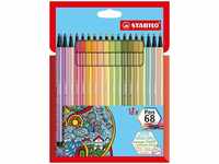 Stabilo Filzstifte Pen 68 Soft Colors, 6818-22, Strichbreite 1mm, im Etui, 18...