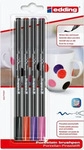 Edding Porzellanstifte 4200 Porzellanpinselstift, warm, 4 Farben, Pinselspitze 1-4
