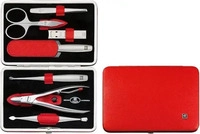 Zwilling Manik&uuml;re-Set Premium 97093-002-3, Echt Leder, rot, 7-teilig