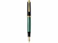 Pelikan Füller Souverän M800, Feder B, schwarz/grün,18-Karat Bicolor-Goldfeder