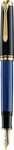 Pelikan F&uuml;ller Souver&auml;n M600, Feder F, schwarz/blau,14-Karat Bicolor-Goldfeder