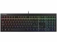 CHERRY Tastatur MX 2.0S, MX Blue Switch, schwarz, mit RGB-Beleuchtung und