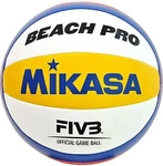 Mikasa Beachvolleyball Beach Pro DVV1, BV550C, Gr&ouml;&szlig;e 5, wei&szlig;/blau/gelb, 280 Gramm,