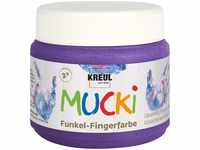Kreul Fingerfarbe Mucki 23121 Funkel-Fingerfarbe, Zauber lila, 150 ml, auswaschbar,