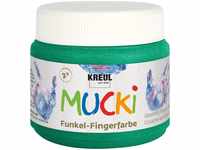 Kreul Fingerfarbe Mucki 23123 Funkel-Fingerfarbe, Smaragd grün, 150 ml, auswaschbar,