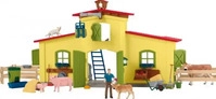 schleich Spielset FARM WORLD 42605, ab 3 Jahre, Gro&szlig;er Stall mit Tieren, 92 Teile