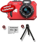 Kodak Pixpro WPZ2 rot Kompaktkamera, mit 2,7 Zoll Display, 4x optischer Zoom, 1/2,3''
