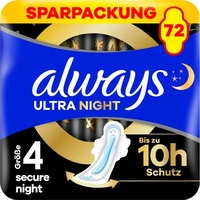 always Damenbinden Ultra Secure Night, Gr&ouml;&szlig;e 4, geruchsneutralisierend, mit