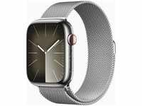 Apple Smartwatch Watch Series 9 iOS GPS Cellular, 45 mm, NFC, EKG, Edelstahl, silber