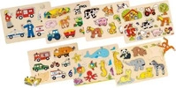 Goki Motorikspielzeug 57996, Verkehrsmittel, Steckpuzzle aus Holz, ab 1 Jahr