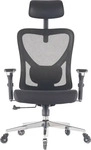 CLOUVOU B&uuml;rostuhl CleverSeat, schwarz, Stoff / Netz, mit Kopfst&uuml;tze, bis 150 kg