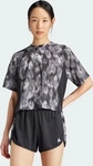 Adidas IK5464-0003, Adidas Train Essentials Allover Print Flower Tie-Dye Shirt Black