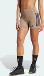 Adidas JX0459-0008, Adidas Optim&eacute; 3-Stripes 1/4 Short Leggings Chalky Brown Frauen