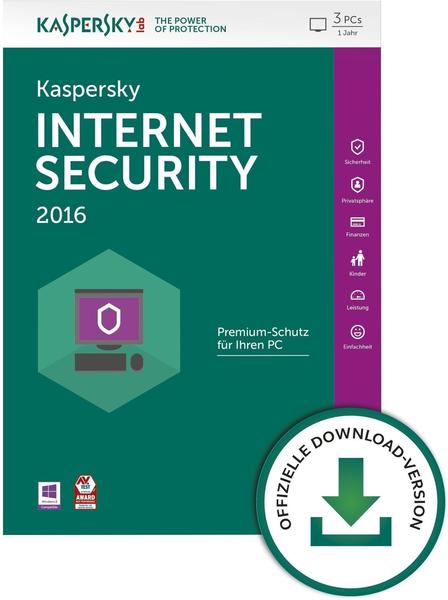 Kaspersky Internet Security 2016 (3 User) (1 Jahr) (DE) (Win) (ESD)