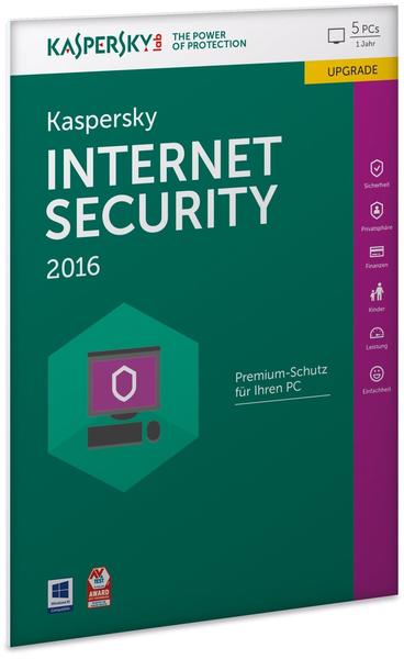 Kaspersky Internet Security 2016 Upgrade (5 User) (1 Jahr) (DE) (Win) (FFP)