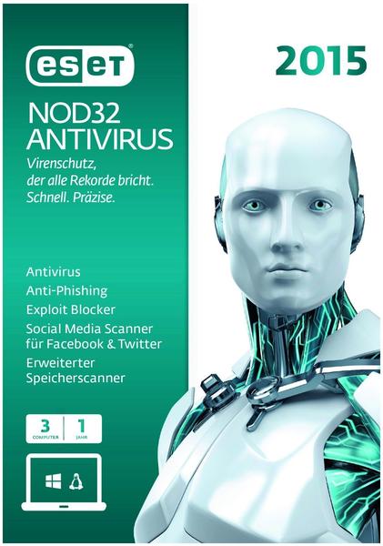 Eset NOD32 Antivirus 2015 3 User ESD DE Win